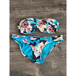 Seafolly Australia Halter Kabuki Bloom Floral Bikini Top & Twist Bottoms Size 10